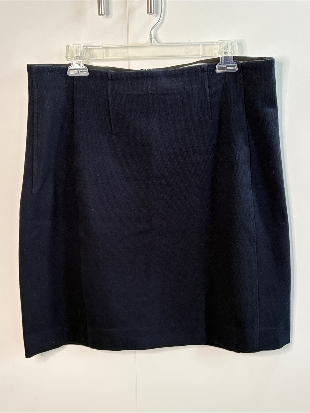 MM.LaFleur Navy Ponte Knit Mini Skirt - Sleek Straight Silhouette 14